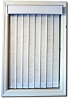 White Fabric Vertical Blinds Sarah Style