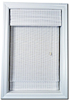 White Woven Wood Shades w/Valance