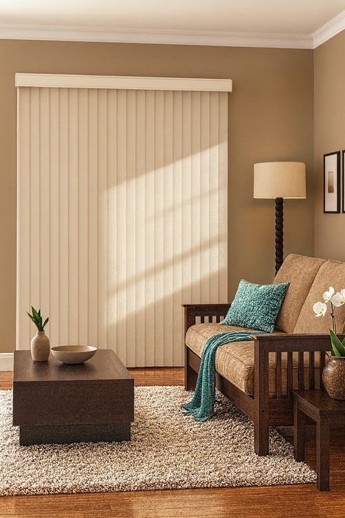  White Vertical Smooth PVC, Wand Control